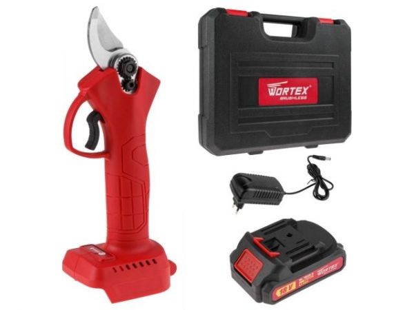 Секатор WORTEX CBS 2535 ALL1 XLT в чем. БЕСЩЕТ., 18 В, ветки до 25 мм, 1х1.5 А*ч