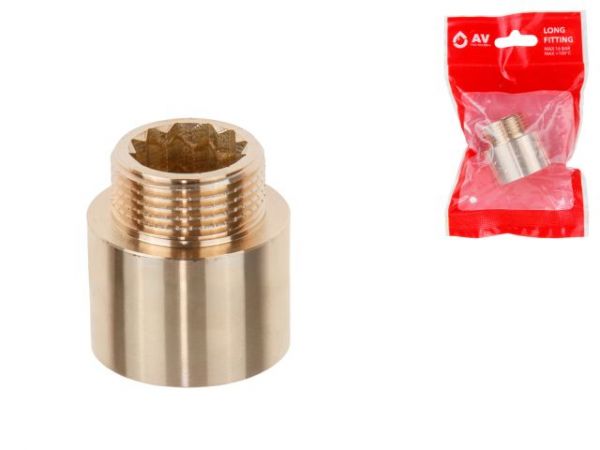 Удлинитель 3/4' вн.-нар. х 20 мм, AV Engineering (инд. упак.)(Латунь, макс.  16 бар, макс.  110 °С)