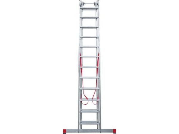 Лестница алюм. 3-х секц. 309/796/328см 3х12 ступ., 23,5кг  NV5230 Новая Высота(макс. нагрузка 150кг)