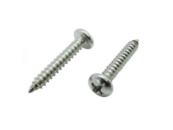 Шуруп 5.5х25 мм полусф. головка, белый цинк, острый, DIN 7981 (4000 шт в коробе)