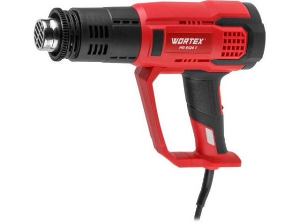 Термовоздуходувка WORTEX HG 6124 T в кор. + набор сопл 2000 Вт, 2 режима., 60-600 °С(плавн. рег., 300, 500 л/мин)