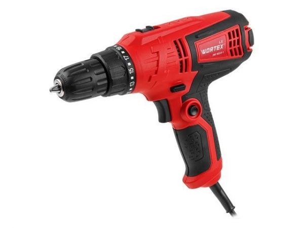 Дрель-шуруповерт WORTEX LX DR 1023-1 в кор. 280 Вт, 28 Нм, 2 скор., быстрозажимной патрон: 10 мм(Шнур 4 мм, шурупы до 6 мм)