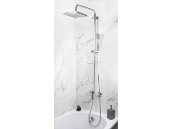 Душевая система D35-B, серия 380 ECONOCE(Короткий L-излив, длина 150 мм, лейка и шланг в комплекте, поворотный)