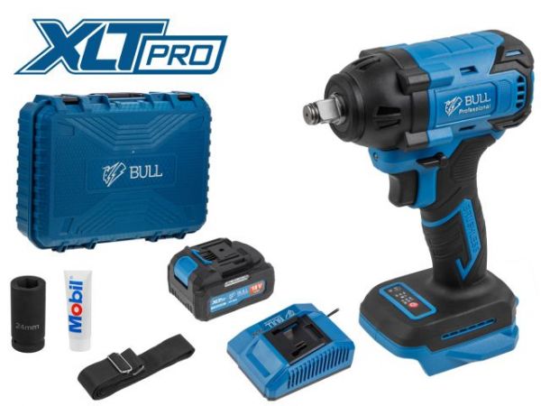 Ударный гайковерт BULL SC 1804 в чем. XLTpro БЕСЩЕТ., 18 В, 400 Н*м, 1/2', 1х4 А*ч, з/у 4 А(вес 2.0 кг)