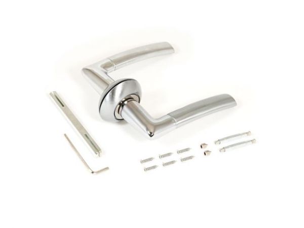 Ручка дверная 'СТАРК' SC/CP (1492) мат.хром/хром АЛЛЮР