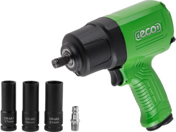 Пневмогайковерт 1/2' ECO AIW-1300S(1100 Нм; Ударный мех-м: twin hammer; 198 л/мин; 7800 об/мин; Макс. резьба: М16)