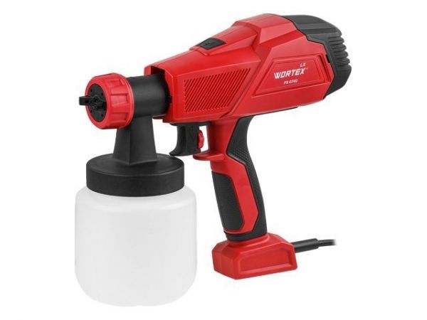 Краскораспылитель электрический WORTEX LX PS 0740 в кор. 400 Вт, 700 мл/мин, 0.8 л бак(2.6 мм сопло, 50 DIN)
