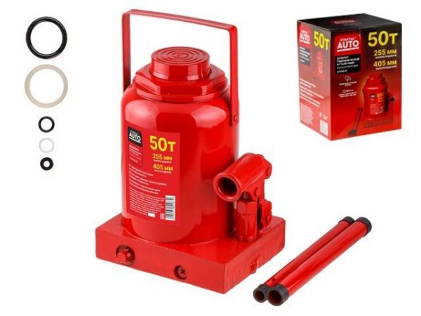 Домкрат гидравлический 50т бутылочный 255-405мм STARTUL AUTO (ST8018-50)(h min 255мм, h max 405мм)