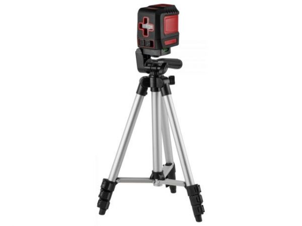 Нивелир лазерный WORTEX LL 0210-1 со штативом в кор. 2х130°, до 15 м, +/- 0.3 мм/м, красный(резьба 1/4', штатив 1 м в комплекте)