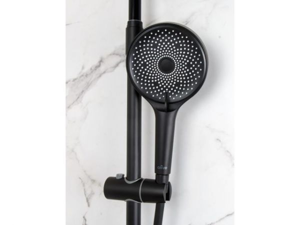 Душевая система (Lt) D35, серия Rose черный + красный, a-five(На стену, Излива нет, Троп. душ: вынос 408 мм, диаметр 250 мм.)