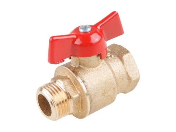 Кран шаровый 3/4' нар.-вн. бабочка PN1,6 МПа; 11Б27п5, Цветлит(ЦРБ0034)