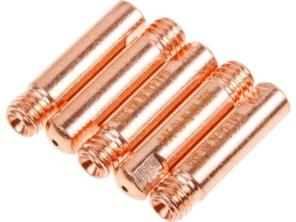 Наконечник контактный Ф 0.8 мм M6х25 мм E-Cu-Al (набор 5 шт) SOLARIS(для алюминия; сварочный наконечник, контактная трубка)