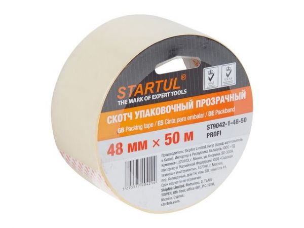 Скотч упаковочный прозрачный 48ммх50м STARTUL PROFI (ST9042-1-48-50)(толщина 45мкм)