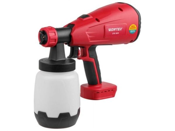 Краскораспылитель WORTEX CPS 1810 в кор. ALL1 XLT SOLO 18В, 700 мл/мин, 1 л бак(18 В, БЕЗ АКБ И ЗУ, 700 мл/мин, 1 л бак, 2.6 мм сопло, 50 DIN)