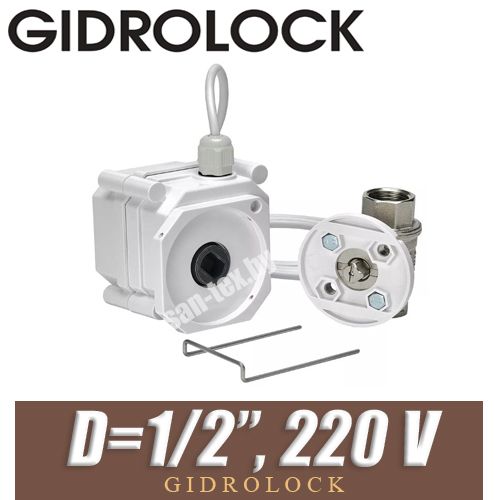 Кран шаровой Gidrolock ULTIMATE 220V G-LOCK 1/2" BS с электроприводом