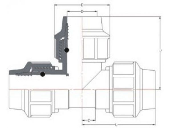 Тройник ПЭ 20, AV Engineering(Полипропилен, макс.  16 бар, макс.  40 °С)