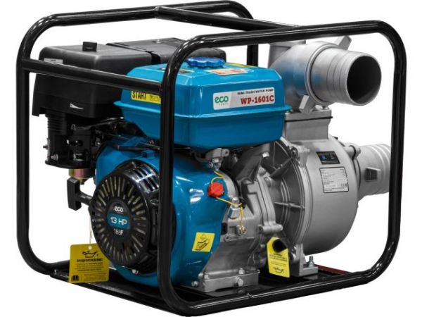 Мотопомпа бензиновая ECO WP-1601C(для слабозагрязненной воды, 9,5 кВт, 1600 л/мин, 4')