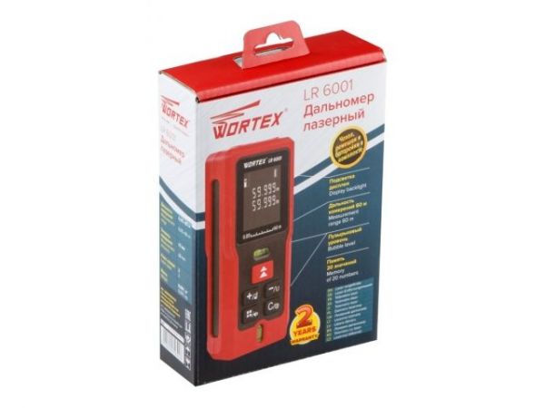 Дальномер лазерный WORTEX LR 6001 в кор., 0.05 - 60 м, +/- 2 мм/м