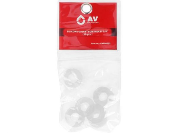 Прокладка силиконовая для смесителя 3/4', (10 шт. инд. упак.), AV Engineering