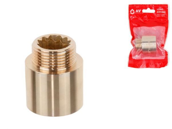 Удлинитель 3/4' вн.-нар. х 25 мм, AV Engineering (инд. упак.)(Латунь, макс.  16 бар, макс.  110 °С)