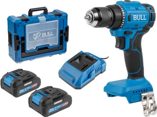 Дрель-шуруповерт BULL SR 1803 Xcase XLTpro БЕСЩЕТ., 2x2 А*ч, 18 В, 45 Н*м, БЗП 10 мм(шурупы до 10 мм)