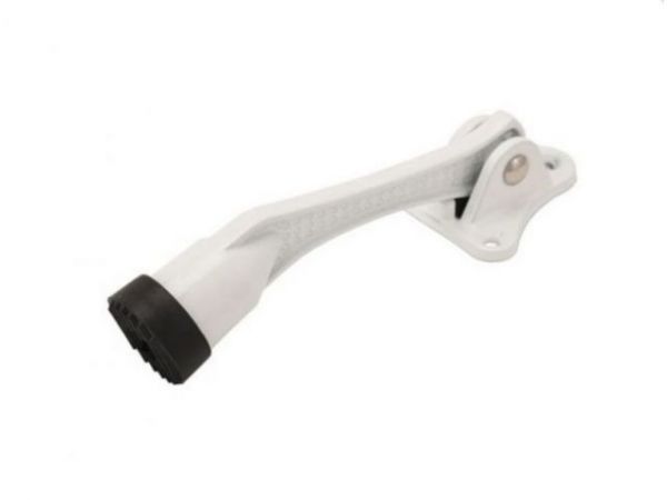 Фиксатор дверной АЛЛЮР КН-130 WW белый 'козья ножка' БЛИСТЕР