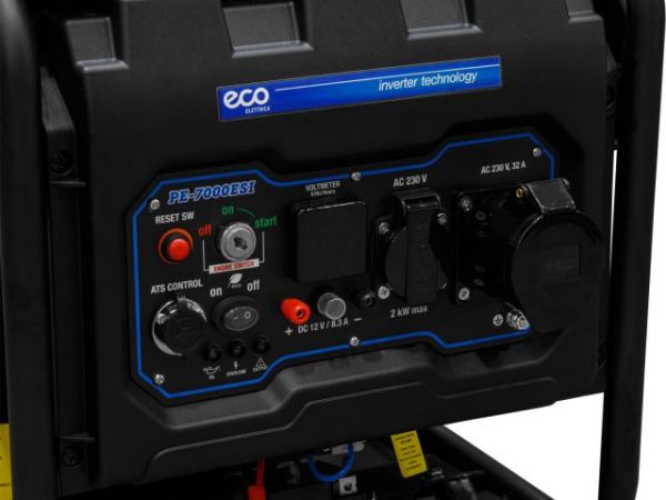 Электростанция (генератор инверторный бензиновый) ECO PE-7000ESI(инверторный, электростарт, 5.5 кВт, 230 В, автозапуск*, бак 15.0 л, вес 38 кг)