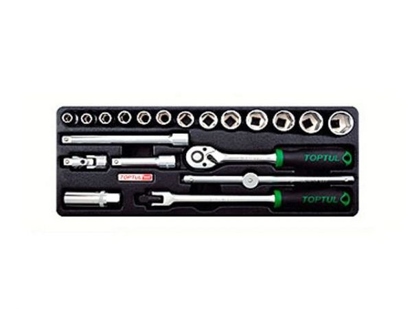 Набор-сет головок 3/8' 20предм. 6гр. 136х364мм TOPTUL