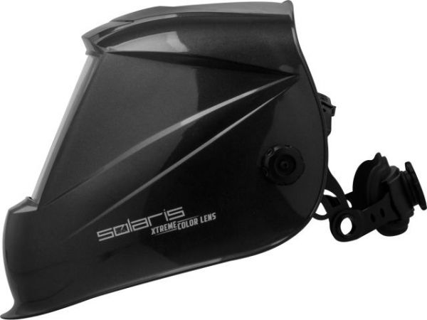 Щиток сварщика с самозатемняющимся светофильтром Solaris ASF820X (серый металлик)(1/1/1/2; 98x88 мм (86,2 см2); DIN 3/5-8/9-13 (рег); 4 сенс.; естеств.передача цветов XtremeColorLens)