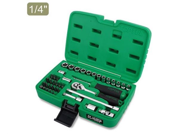 Набор головок 1/4' 4-14мм 41предм. 6гр. TOPTUL