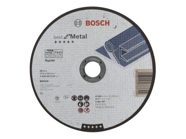 Круг отрезной 180х1.6x22.2 мм для металла Best BOSCH(прямой)