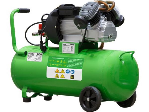 Компрессор ECO AE-705-3 коаксиальный(440 л/мин, 8 атм, коаксиальный, масляный, ресив. 70 л, 220 В, 2.20 кВт)