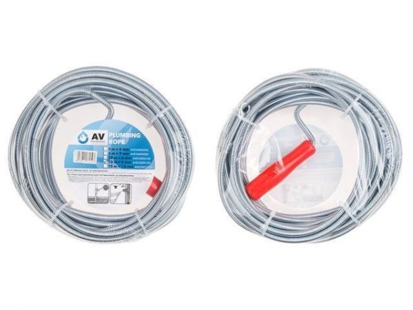 Трос сантехнический пружинный ф 9 мм длина 10 м AV Engineering(Стальной)