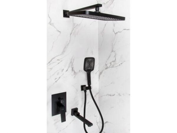 Душевая система (Lt) D35, серия Lily черный, a-five(Встраиваемый, Короткий излив, длина 239 мм.)