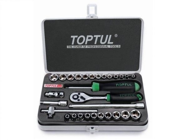 Набор головок 1/4' 4-14мм 3/16'-9/16' 29предм. 6гр. метал.кейс (GCAD2902)