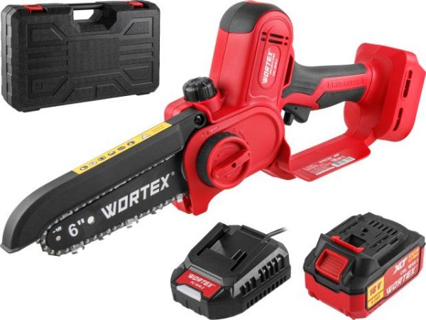 Мини-пила WORTEX CEC 2518-2 в чем. ALL1 XLT SET БЕСЩЕТ., 18 В, 15 см(шина 15 см, 1/4')
