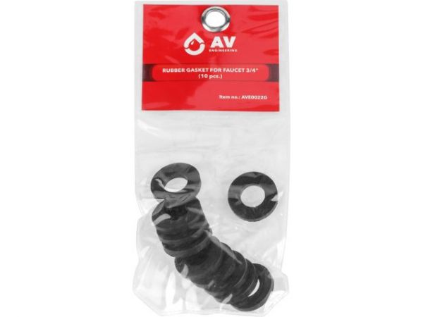 Прокладка резиновая для смесителя 3/4', (10 шт. инд. упак.), AV Engineering