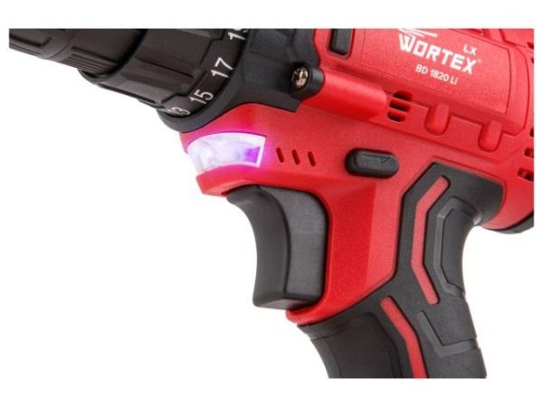 Дрель-шуруповерт WORTEX LX BD 1820 Li в чем. ALL1 XLT, 18 В, 30 Н*м, 2х2 А*ч, БЗП 10 мм(2 скорости)