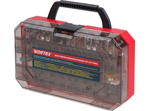 Набор аксессуаров для гравера WORTEX 272 предметов (универсальный)(Цанги: 1,6 мм, 2,4 мм, 3,2 мм)