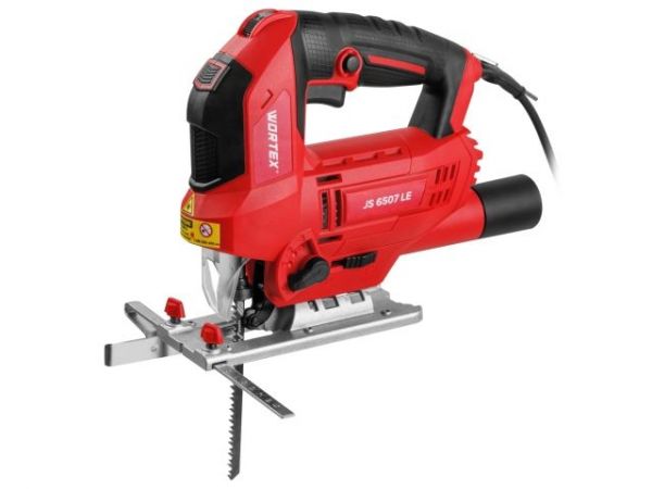 Лобзик электрический WORTEX JS 6507 LE в кор. 650 Вт, 500-3000 ход/мин, пропил до 65 мм(Быстрозажимной патрон, маятниковый ход, рег. об., лазер, подсветка, литая платформа, сдув опилок)