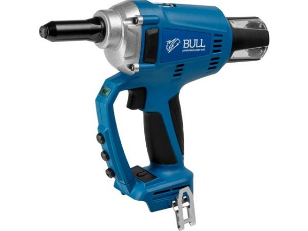 Заклепочный пистолет BULL CRG 1018 в кор. XLTpro SOLO, БЕСЩЕТ., 25 мм, 10000 Н(2.4, 3.2, 4.0, 4.8 мм, вытяжные, подсветка)