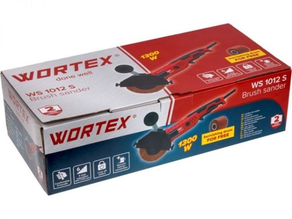 Щеточная шлифмашина WORTEX WS 1012 S в кор. 1300 Вт, 100х120 мм, 900-3200 об/мин(Регул. об., 2.5 кг)
