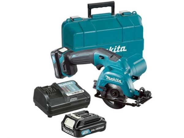 Циркулярная пила MAKITA HS 301 DWAE в чем. (10.8 В, 2 акк., 2.0 А/ч, Li-Ion, 85х15 мм, до 26 мм)