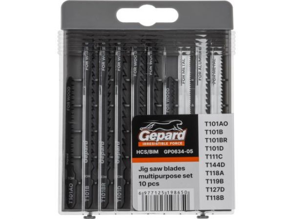 Набор пилок лобз. универсальный 10шт. GEPARD (GP0634-05)(T101AO, T101B, T101BR, T101D, T111C, T144D, T118A, T119B, T127D, T118B)