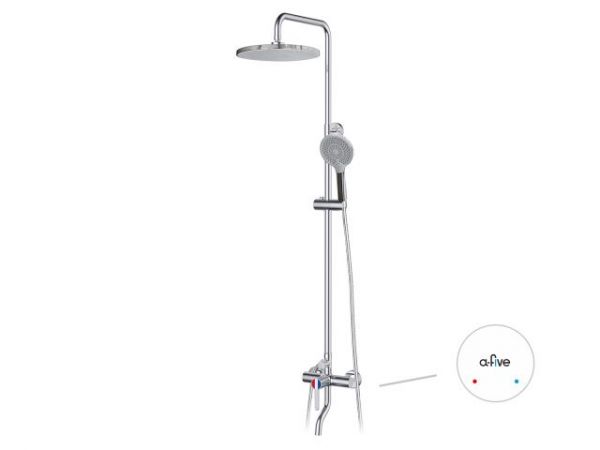Душевая система (Lt) D35, серия Lotus хром, a-five(На стену, Короткий излив, Троп. душ: вынос 451 мм, диаметр 200 мм.)