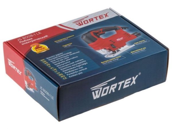 Лобзик электрический WORTEX JS 8008-1 LE в кор. 810 Вт, 1000-2900 ход/мин, пропил до 80 мм. (Быстрозажимной патрон, маятниковый ход, рег. об., подсветка, литая платформа)