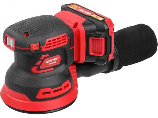 Эксцентриковая шлифмашина WORTEX COS 1218 E в кор. ALL1 XLT c акб и з/у в кор. БЕСЩЁТ., 18В,(Регул. об., Амплитуда колебаний: 3,6 мм)