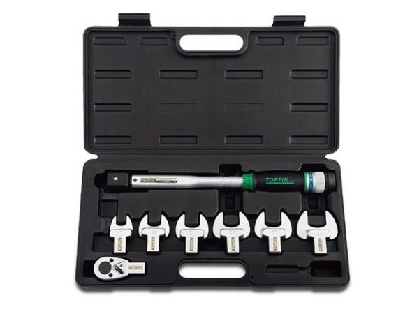 Ключ динамометрич. 10-80 Н/м 1/2' + рожковые насадки 17-29мм TOPTUL