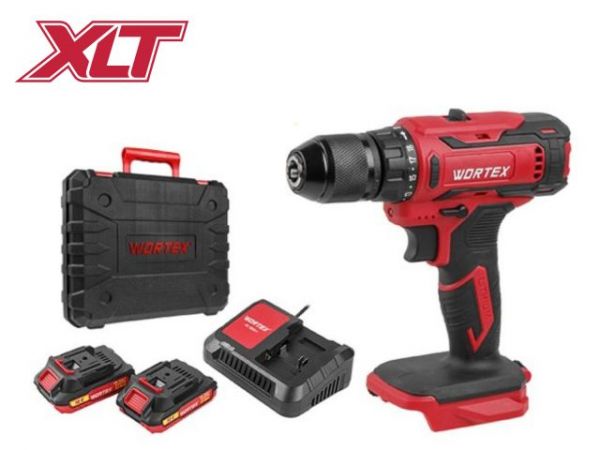 Дрель-шуруповерт WORTEX BD 1820-1 Li в чем. ALL1 XLT 18 В, 30 Н*м, 2х2 А*ч, БЗП(мет.) 13 мм(шурупы до 8 мм)