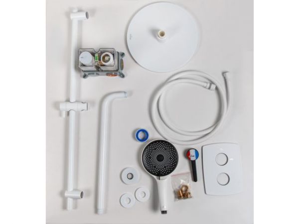 Душевая система (Lt) D35, серия Rose белый + черный, a-five(Встраиваемый, Излива нет, 1000 - 1200 мм.)